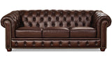 Albany Leather Sofa Collection, Caramel Brown