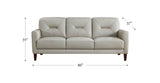 Mavis Leather Sofa Collection, Ice Gray