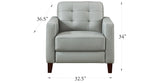 Aiden Leather Sofa Collection, Silver Gray