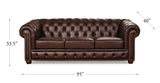 Albany Leather Sofa Collection, Caramel Brown