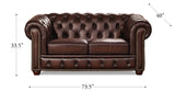 Albany Leather Sofa Collection, Caramel Brown