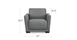 Mary Leather Sofa Collection, Slate Gray