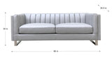 Melissa Leather Sofa, Silver Gray