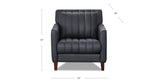 Ennis Leather Sofa Collection, Midnight Gray