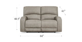 Jasper Power Headrest Zero Gravity Loveseat, Stone