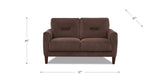 Mavis Fabric Loveseat, Mocha Brown