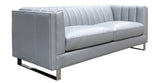 Melissa Leather Sofa, Silver Gray