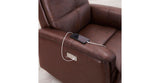 Logan Power Leather Recliner, Raisin Brown