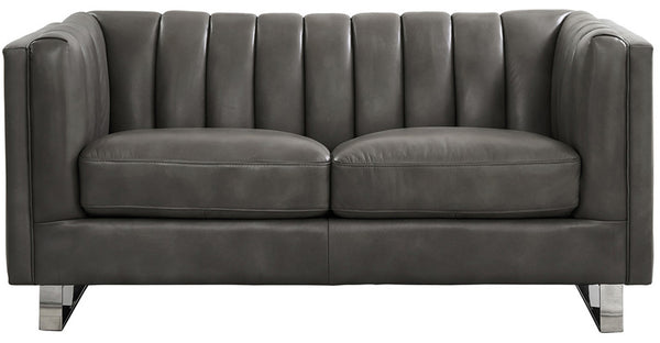 Portia Leather Sofa Collection, Chatham Gray