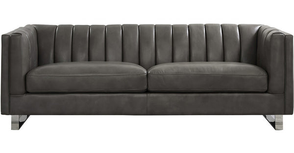 Portia Leather Sofa Collection, Chatham Gray