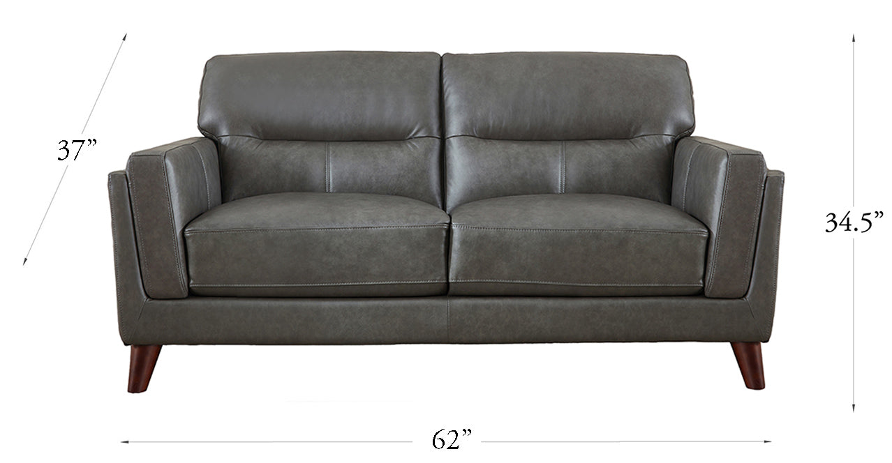 Tampa Leather Sofa Collection, Concord Gray