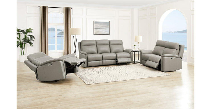 Gray Leather Reclining Set