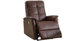 Logan Power Leather Recliner, Raisin Brown