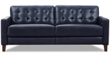 Aiden Power Leather Sofa Collection, Navy