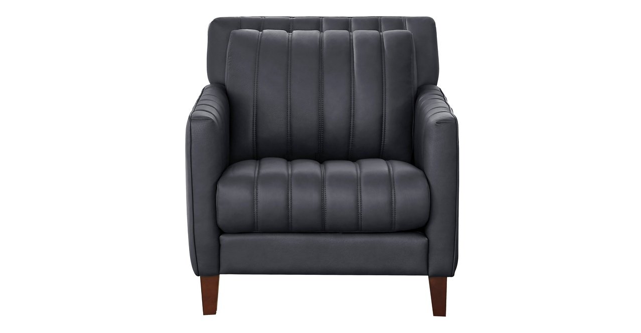 Ennis Leather Sofa Collection, Midnight Gray