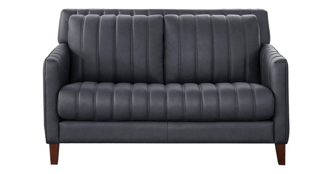 Ennis Leather Sofa Collection, Midnight Gray