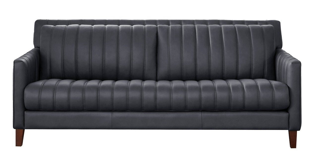 Ennis Leather Sofa Collection, Midnight Gray