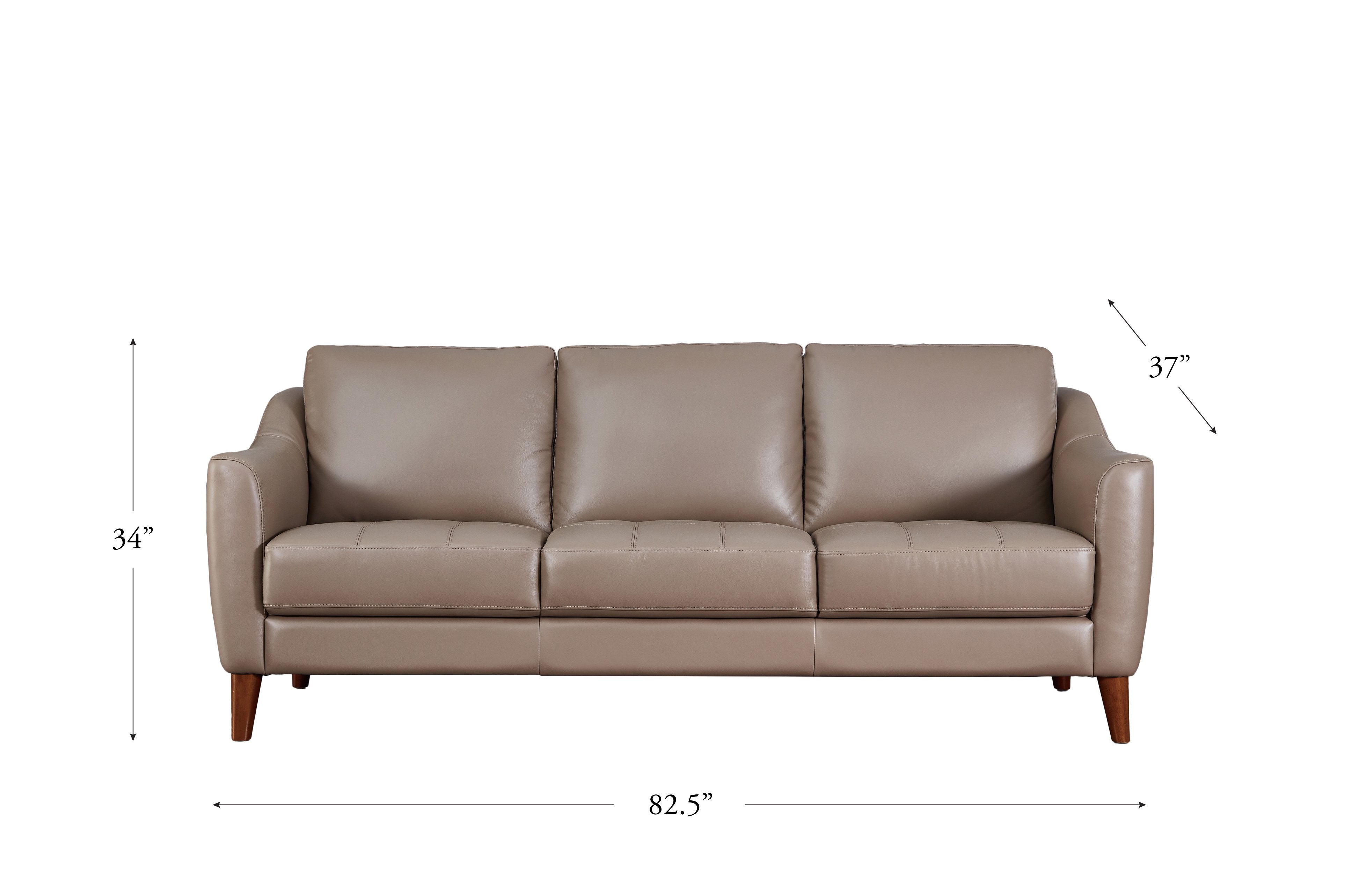 Ersa Leather Sofa Collection, Taupe Brown