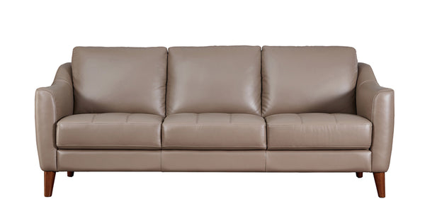Ersa Leather Sofa Collection, Taupe Brown