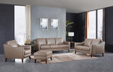 Ersa Leather Sofa Collection, Taupe Brown
