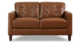 Aiden Power Leather Sofa Collection, Cinnamon Brown