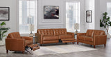 Aiden Power Leather Sofa Collection, Cinnamon Brown
