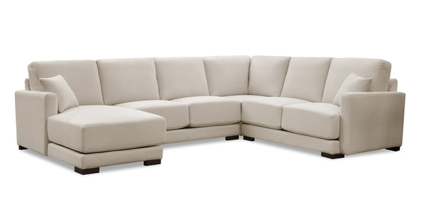 Alby Fabric Sectional, Almond White
