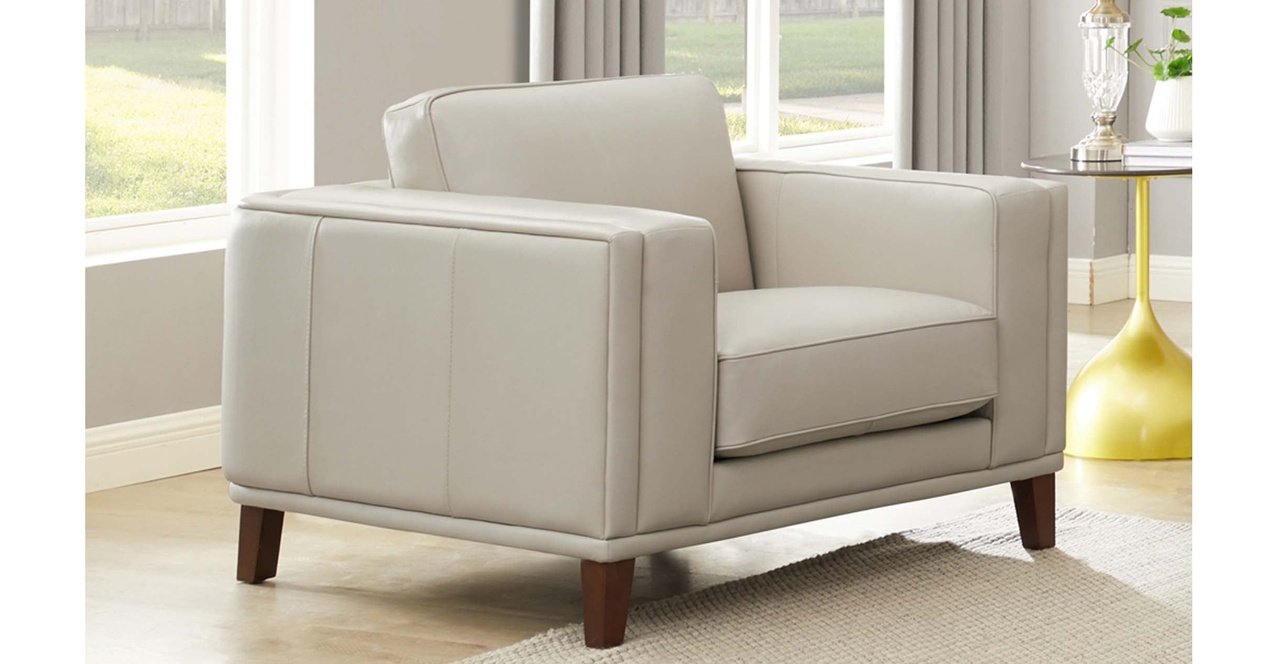 Lyon Leather Sofa Collection, Vanilla White