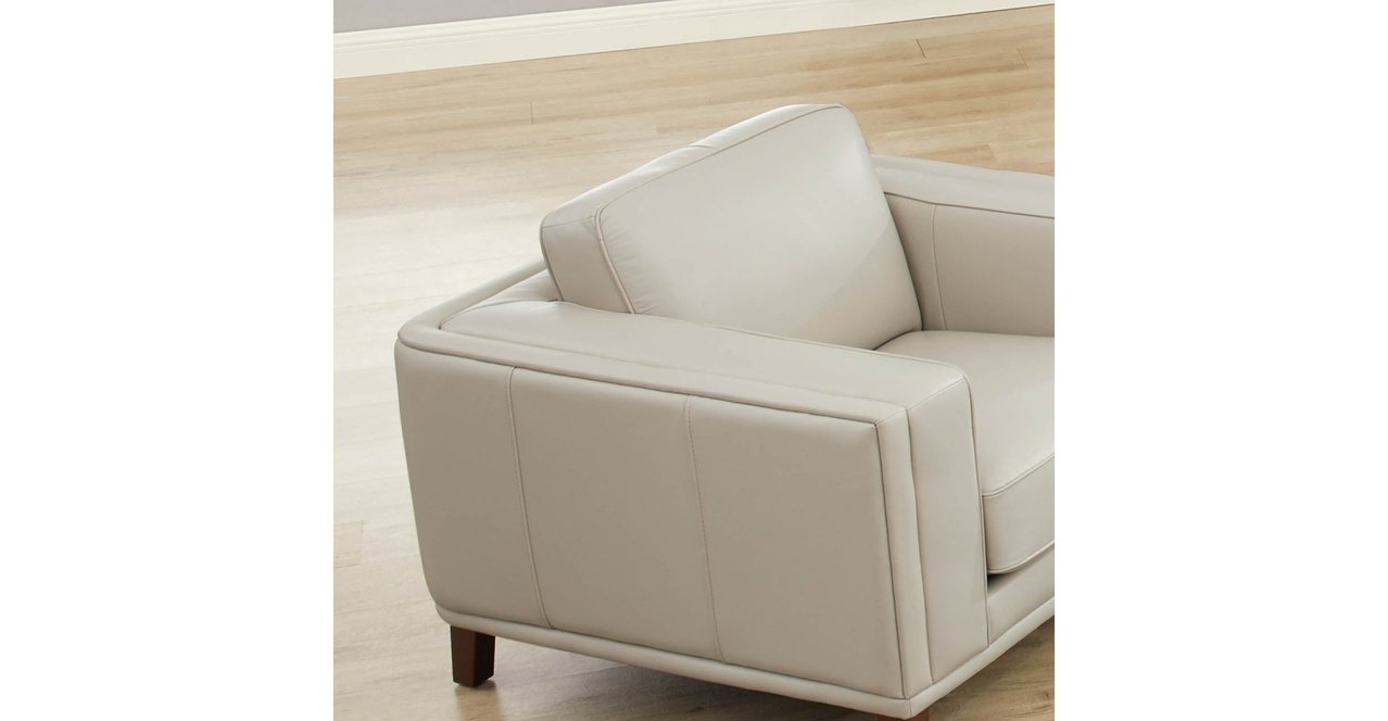 Lyon Leather Sofa Collection, Vanilla White