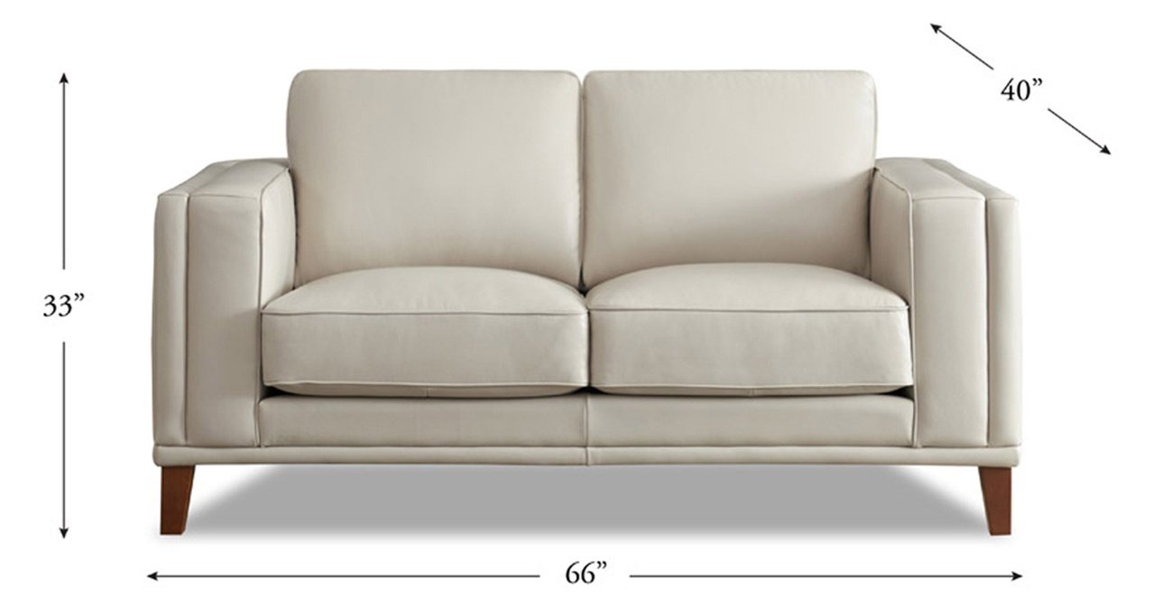 Lyon Leather Sofa Collection, Vanilla White