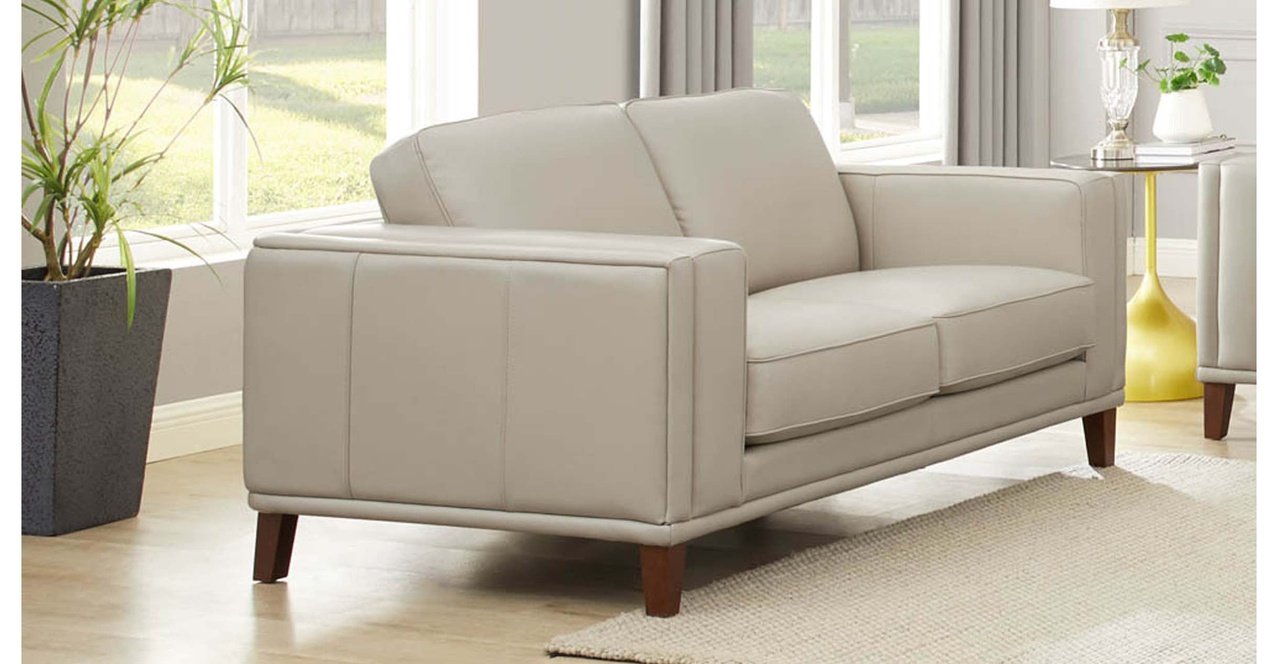 Lyon Leather Sofa Collection, Vanilla White