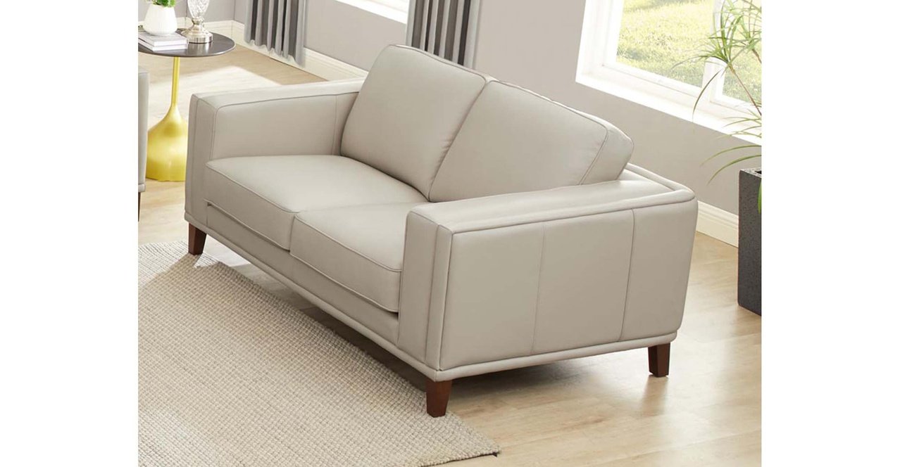 Lyon Leather Sofa Collection, Vanilla White