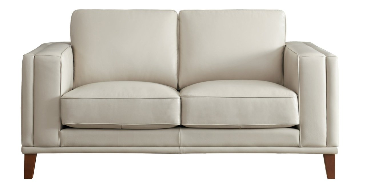 Lyon Leather Sofa Collection, Vanilla White