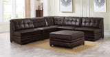 Alexjandra Leather Sectional with Ottoman, Granite