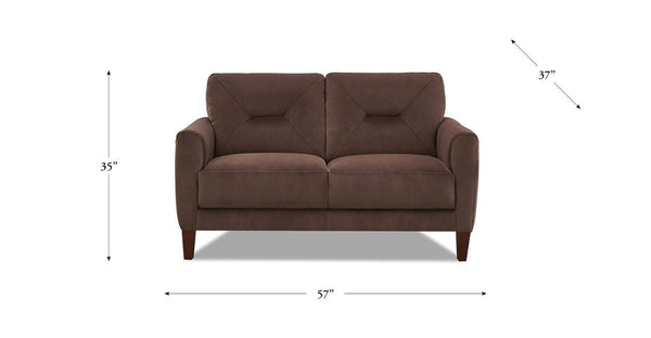 Mavis Fabric Loveseat, Mocha Brown