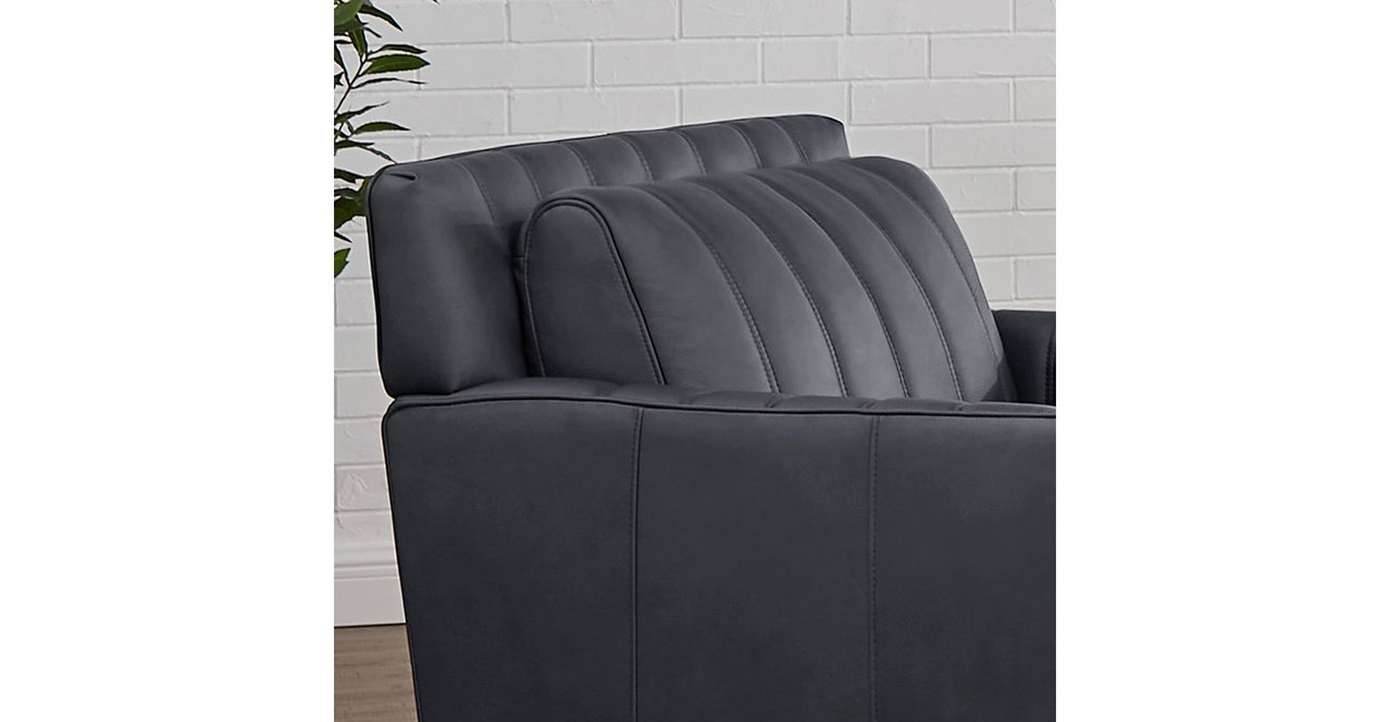 Ennis Leather Sofa Collection, Midnight Gray