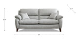 Lara Fabric Sofa, Silver Gray