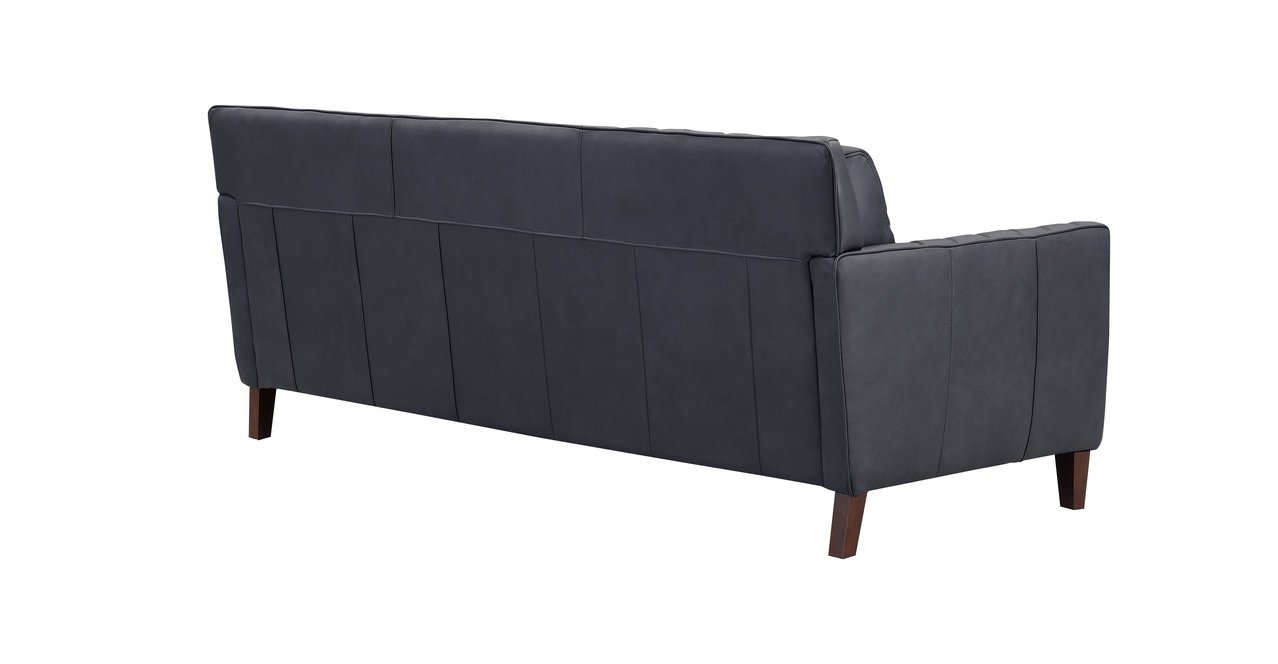 Ennis Leather Sofa Collection, Midnight Gray